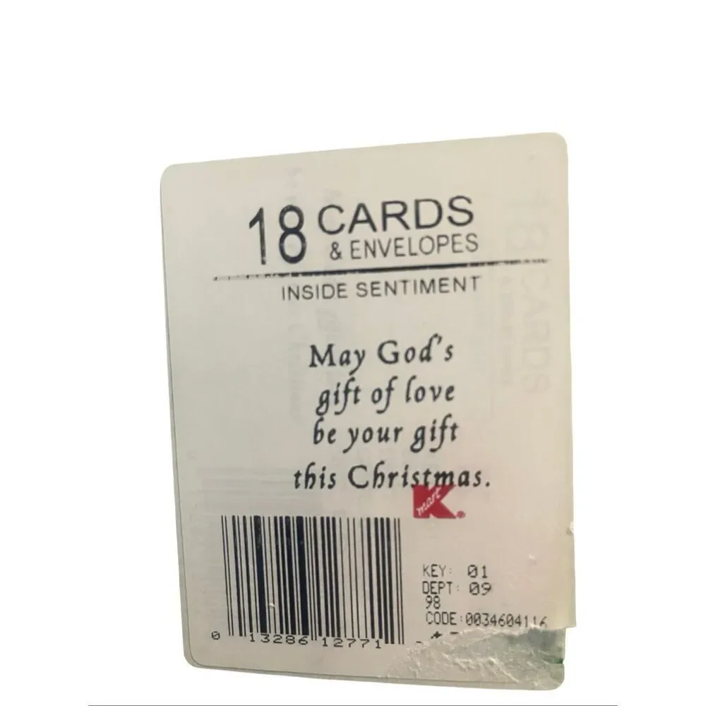 Vintage New Kmart Merry Christmas Greeting Cards 18 Cards & Envelopes Set of 2
